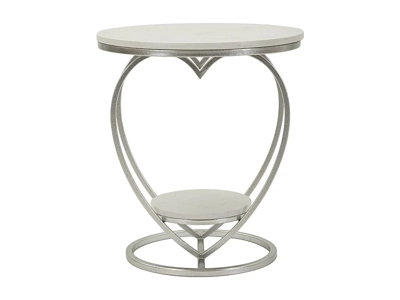 Stolik Kawowy Serce 1, Srebrny, 40x40x45,5 cm, Seven Design
