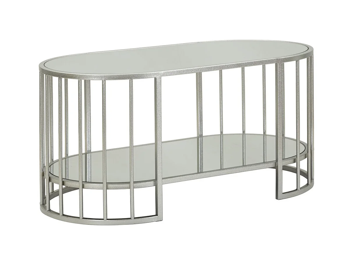 Table d'Appoint MF793, Argent, 90x50x45 cm, Epikasa