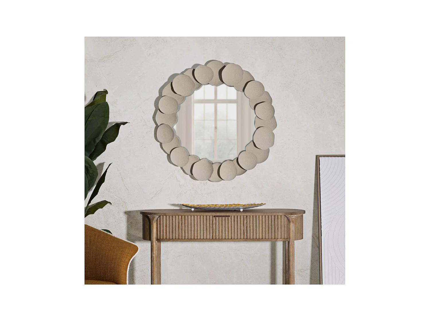 Miroir avec Cadre MF780, Beige, 85x7,5x85 cm, Seven Design