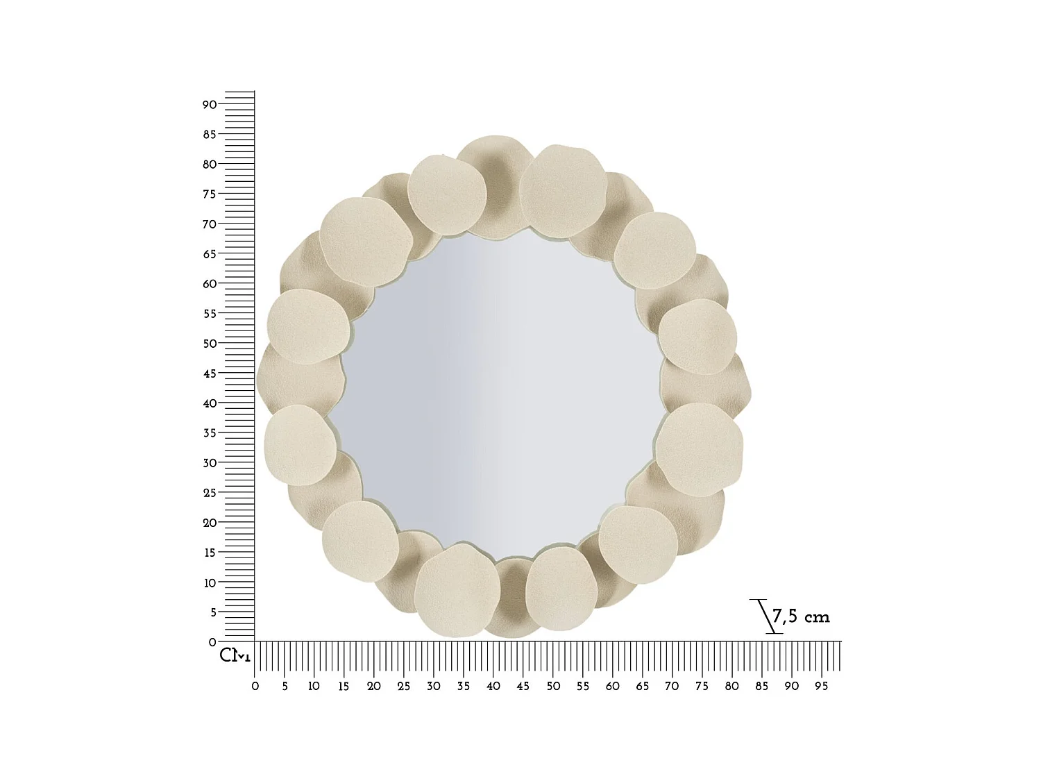 Miroir avec Cadre MF780, Beige, 85x7,5x85 cm, Seven Design