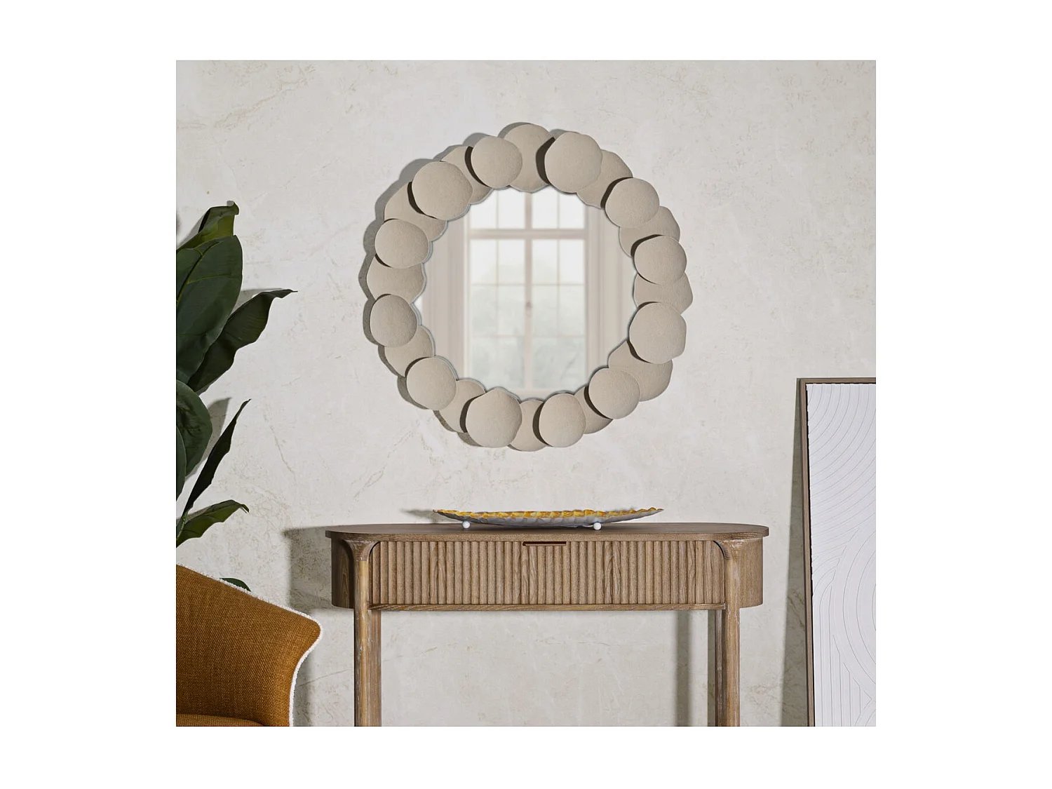 Lustro w Ramie MF780, Beżowy, 85x7,5x85 cm, Seven Design