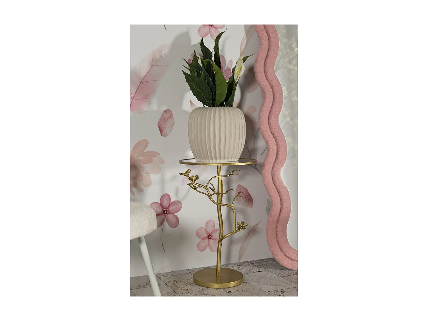 Table d'Appoint MF804, Or, 38x38x60 cm, Seven Design