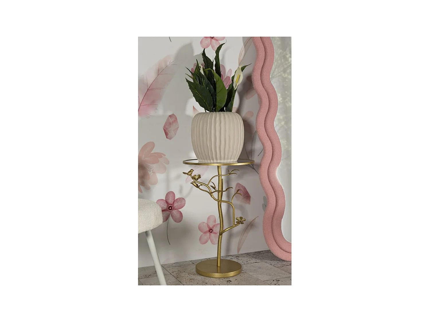 Table d'Appoint MF804, Or, 38x38x60 cm, Epikasa