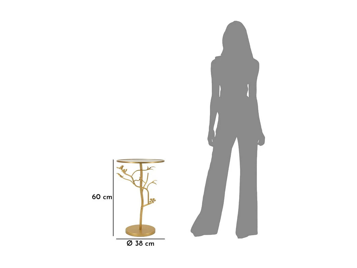 Mesa de Centro MF804, Oro, 38x38x60 cm, Seven Design