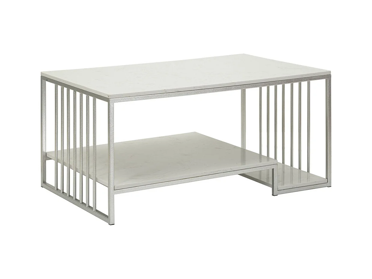 Table d'Appoint MF790, Argent, 90x45x60 cm, Epikasa
