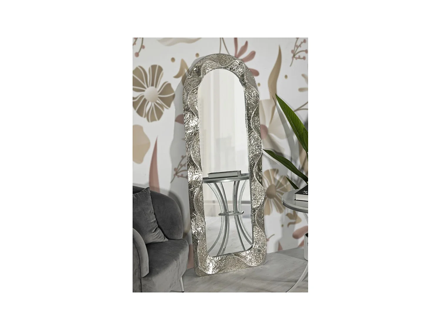 Ingelijste Spiegel MF777, Zilver, 61x6,5x160 cm, Epikasa