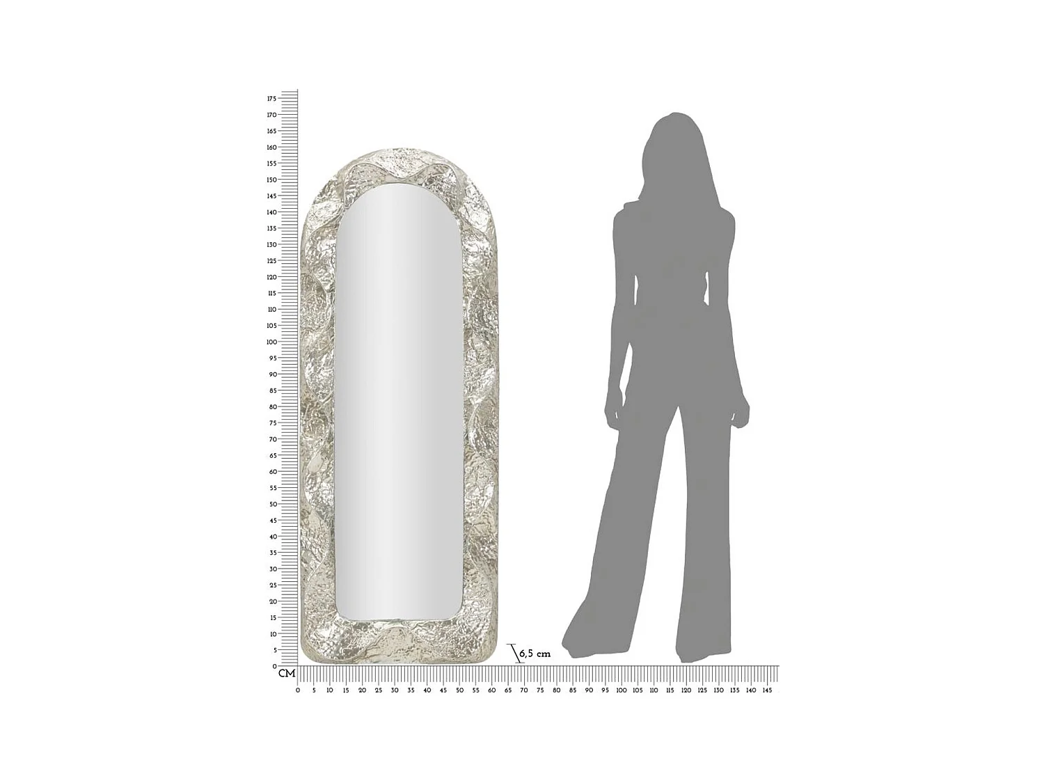 Ingelijste Spiegel MF777, Zilver, 61x6,5x160 cm, Epikasa