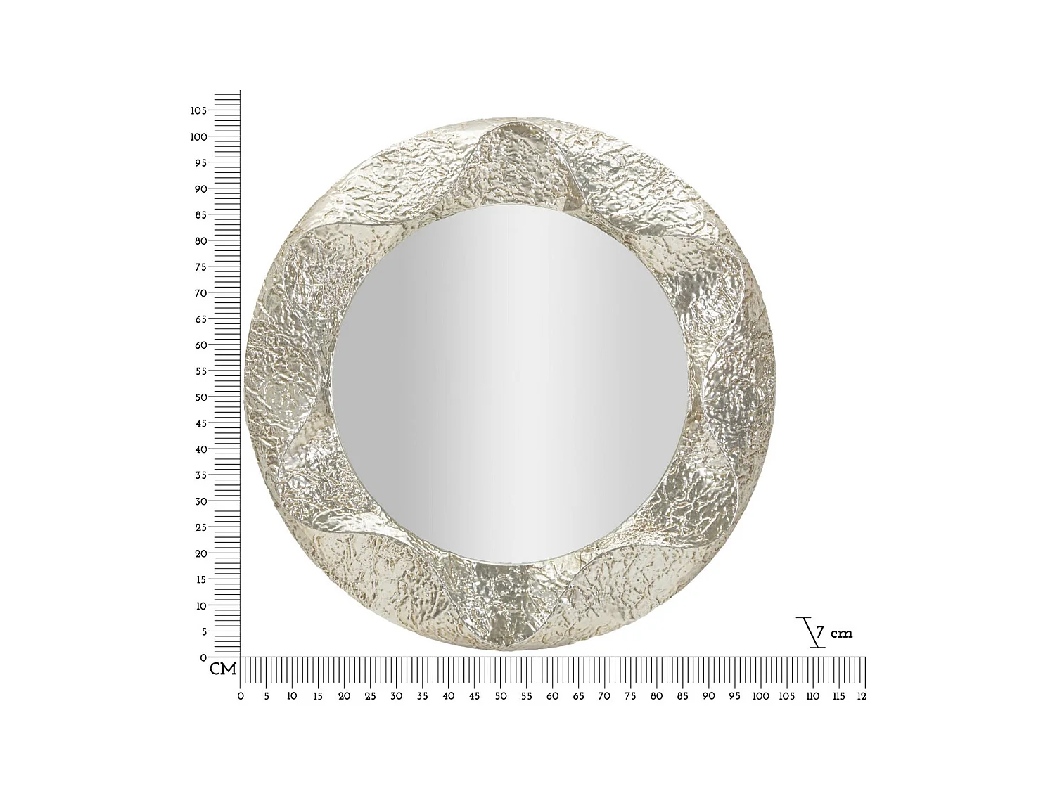 Specchio con Cornice MF779, Argento, 104x7x104 cm, Epikasa