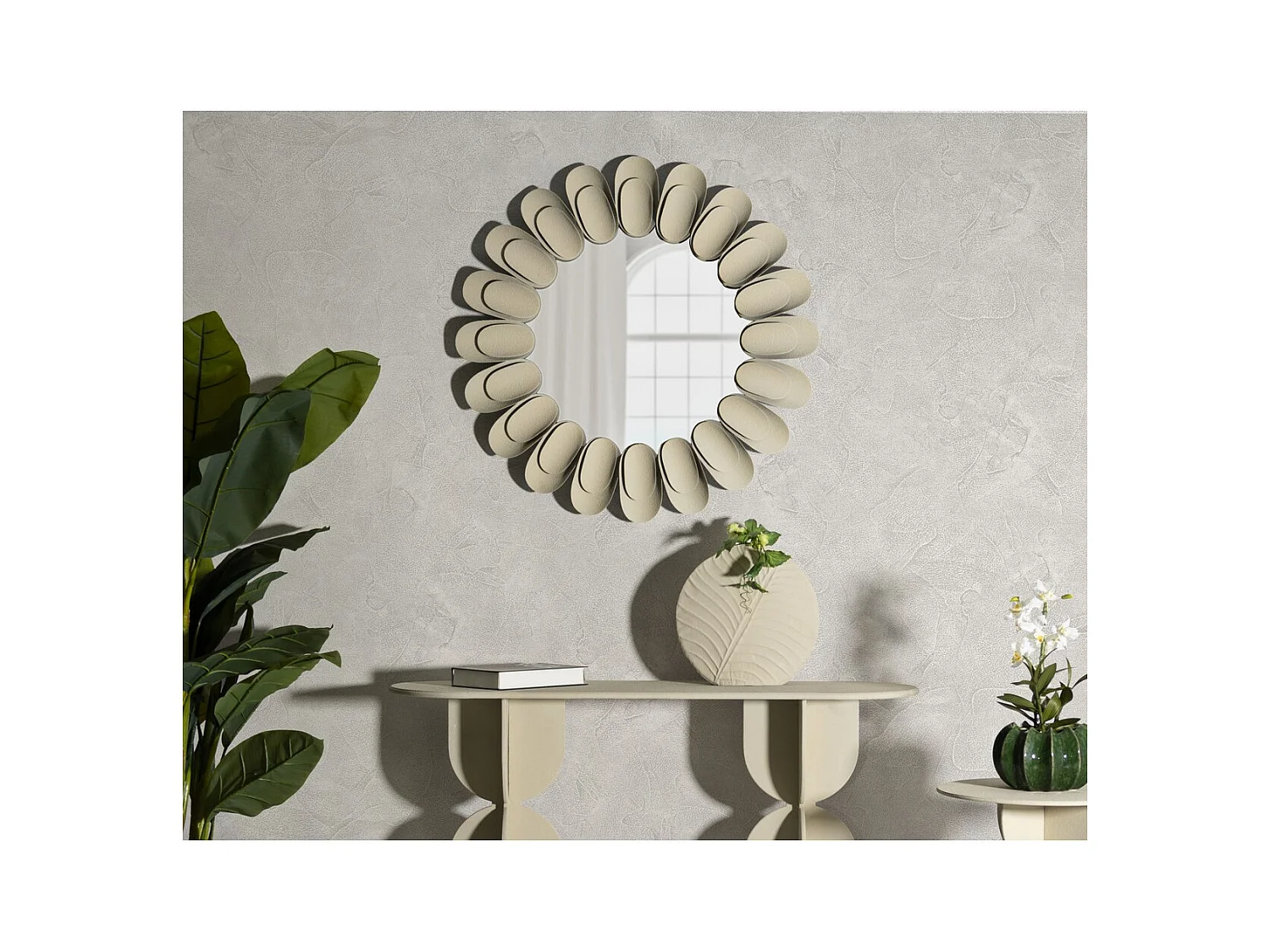 Miroir avec Cadre MF781, Beige, 85x85x6 cm, Seven Design