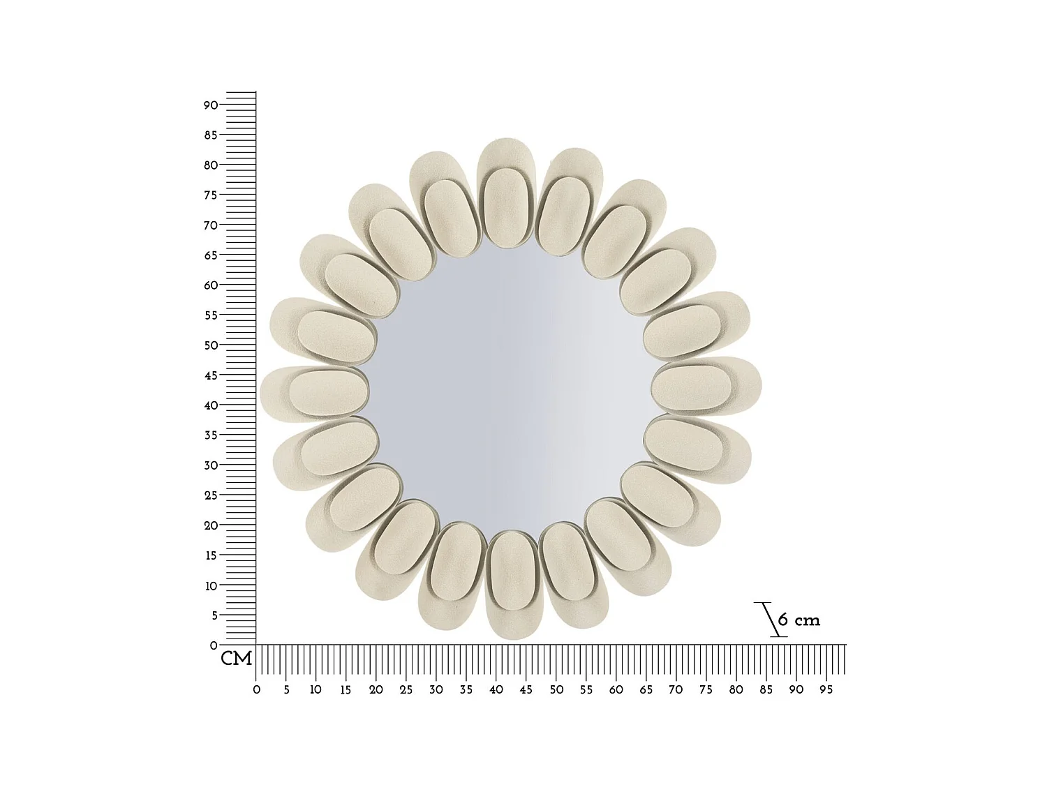 Miroir avec Cadre MF781, Beige, 85x85x6 cm, Seven Design