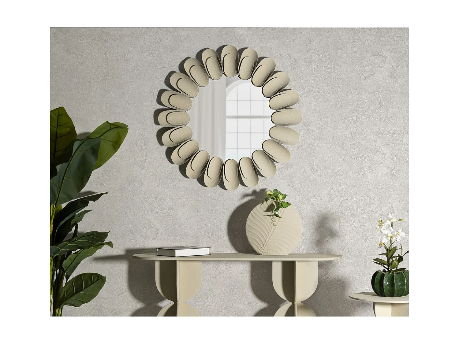 Lustro w Ramie MF781, Beżowy, 85x85x6 cm, Seven Design