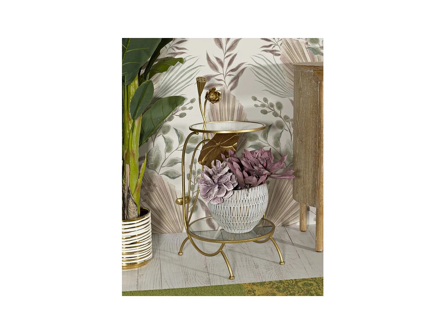 Table d'Appoint MF803, Or, 40x40x78 cm, Seven Design