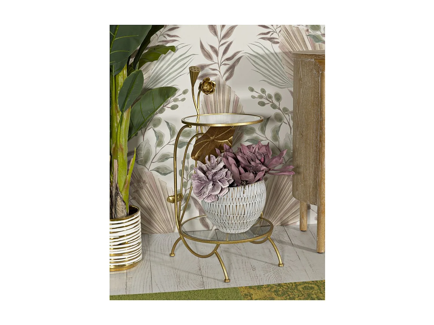 Mesa de Centro MF803, Oro, 40x40x78 cm, Seven Design