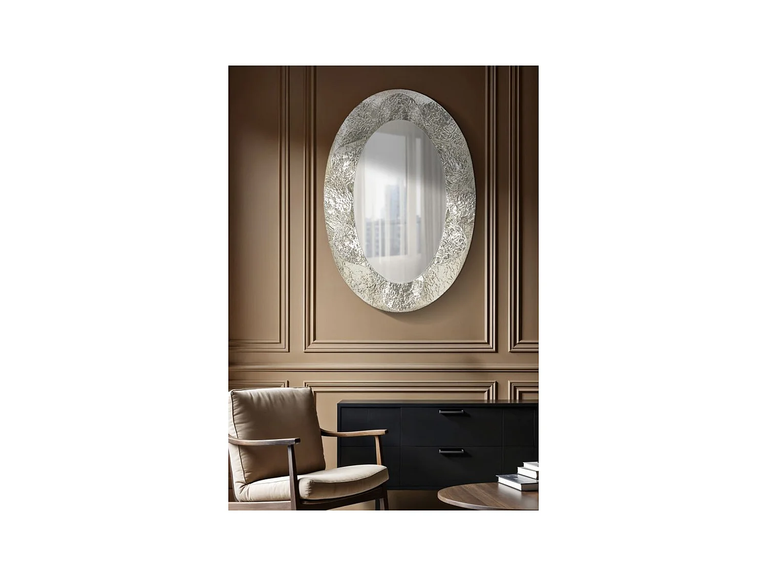 Specchio con Cornice MF778, Argento, 87,5x6,5x128 cm, Epikasa