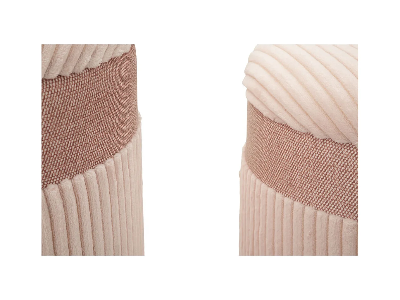 Lot de 3 Poufs MF769, Rose, 40,5x40,5x49,5 cm, Seven Design