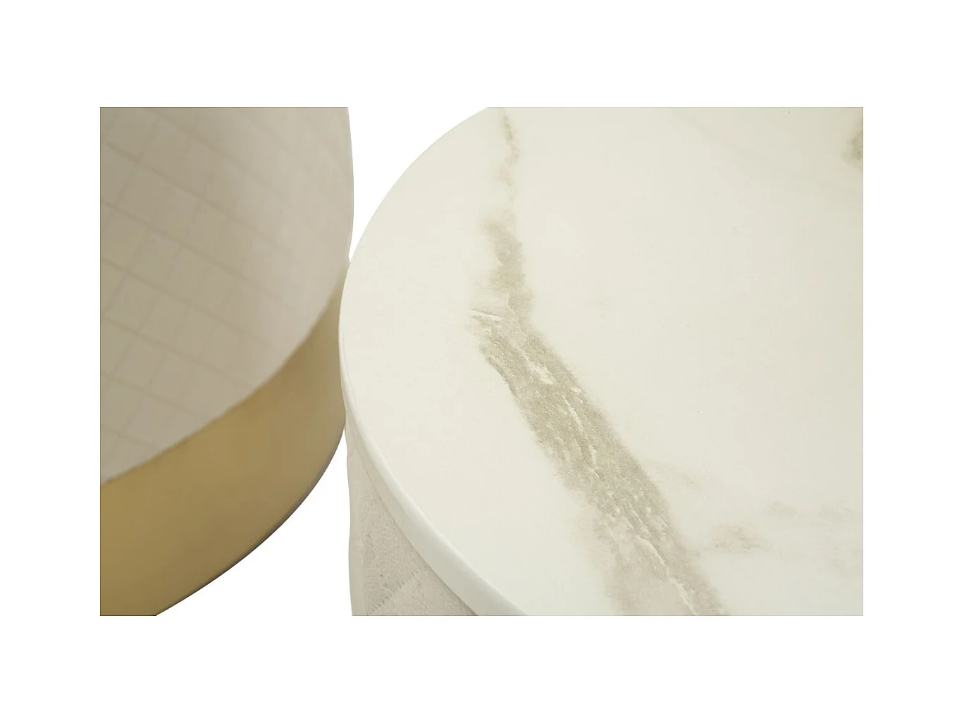 Set van 3 Poefs MF770, Beige, 60x60x80 cm, Epikasa