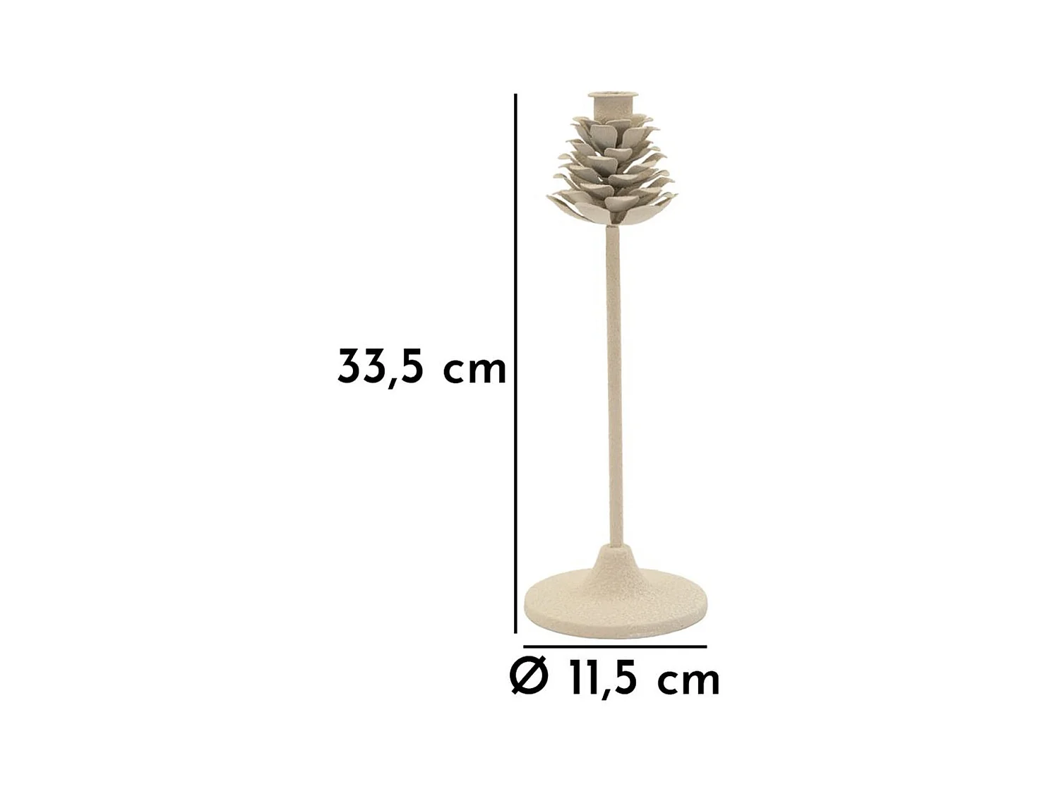 Bougeoir MF741, Beige, 11,5x11,5x33,5 cm, Seven Design