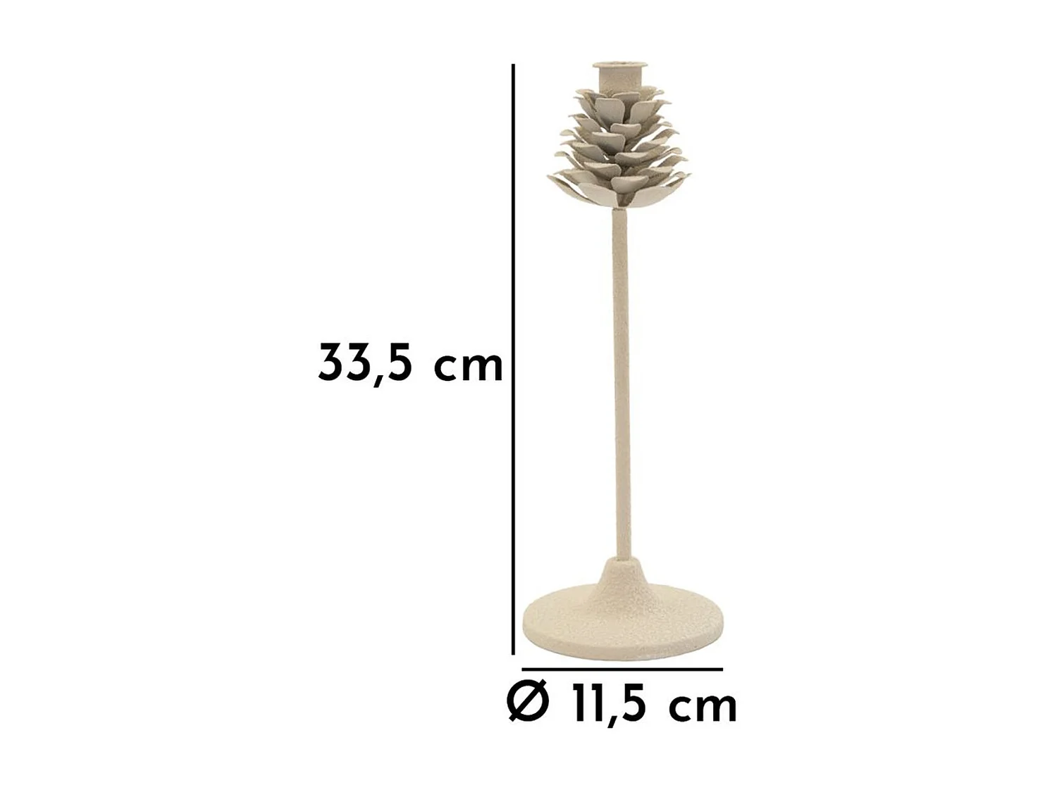 Bougeoir MF741, Beige, 11,5x11,5x33,5 cm, Seven Design