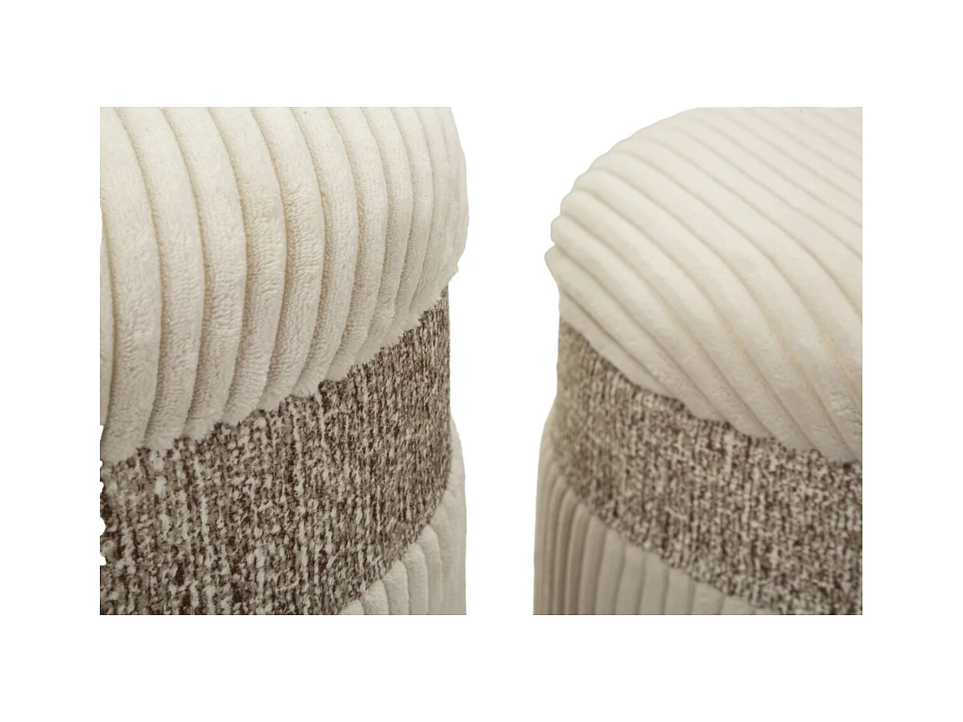 Lot de 3 Poufs MF768, Beige, 40,5x40,5x49,5 cm, Seven Design