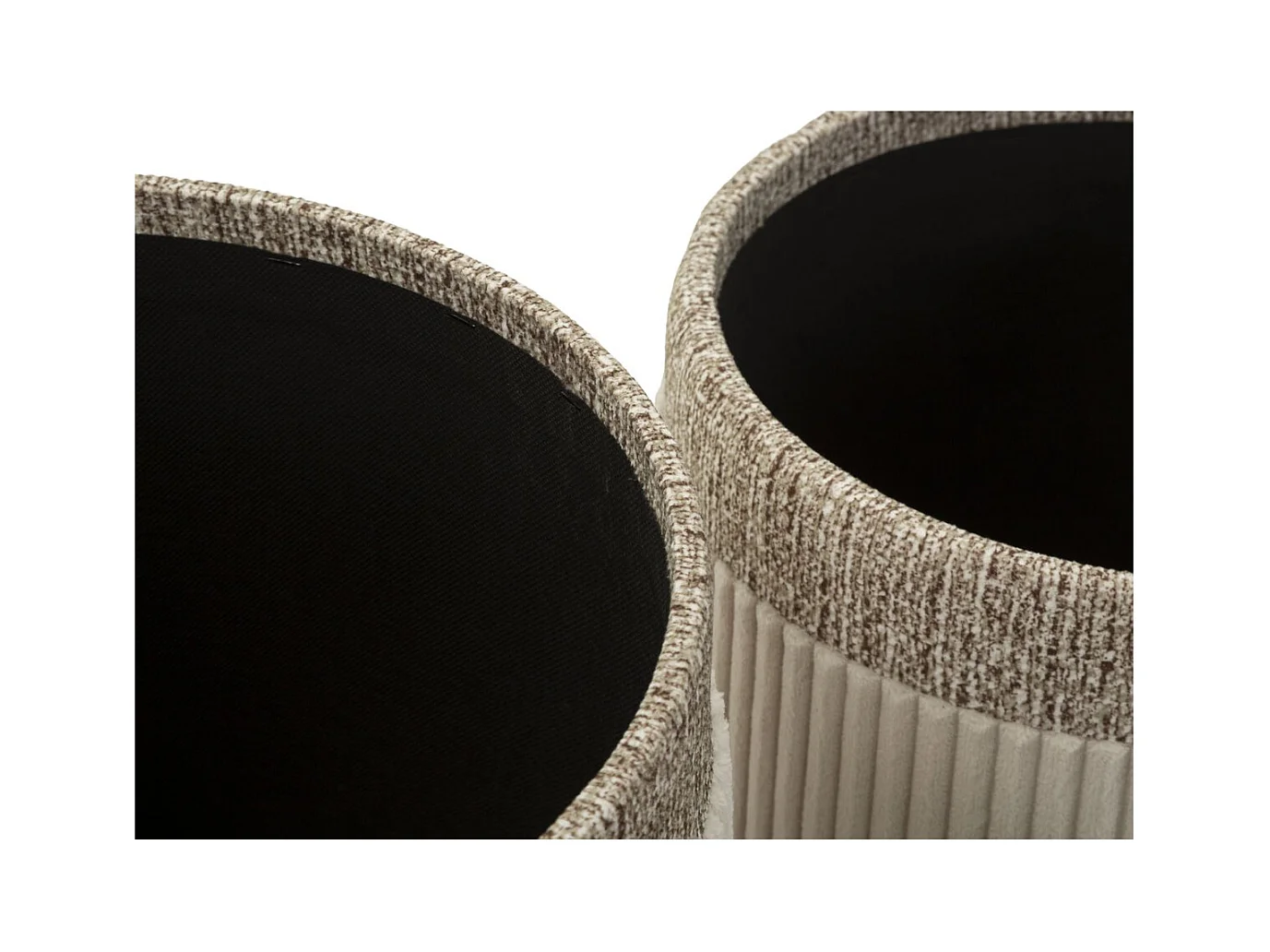 Lot de 3 Poufs MF768, Beige, 40,5x40,5x49,5 cm, Seven Design