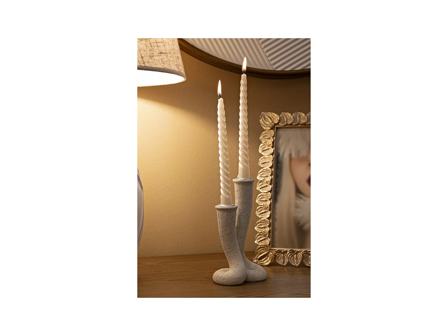 Bougeoir MF750, Beige, 10x6,5x17,5 cm, Seven Design