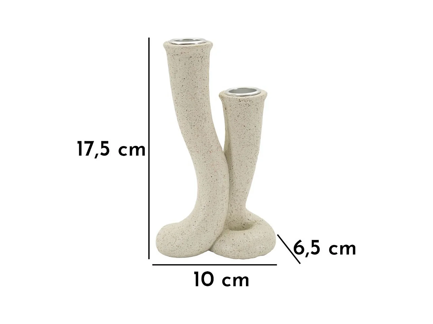 Bougeoir MF750, Beige, 10x6,5x17,5 cm, Seven Design