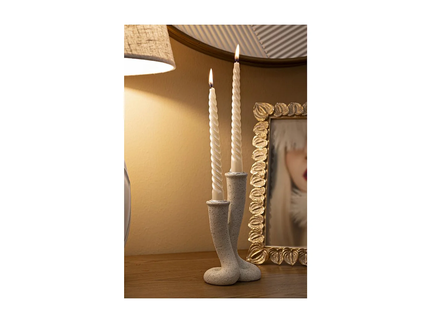 Bougeoir MF750, Beige, 10x6,5x17,5 cm, Seven Design