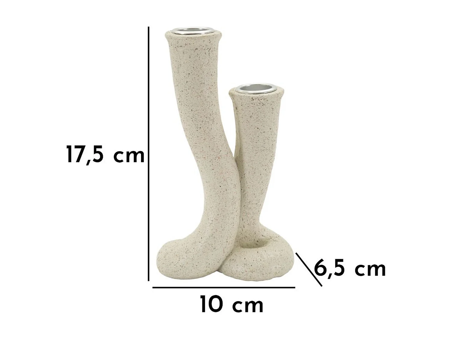 Bougeoir MF750, Beige, 10x6,5x17,5 cm, Seven Design