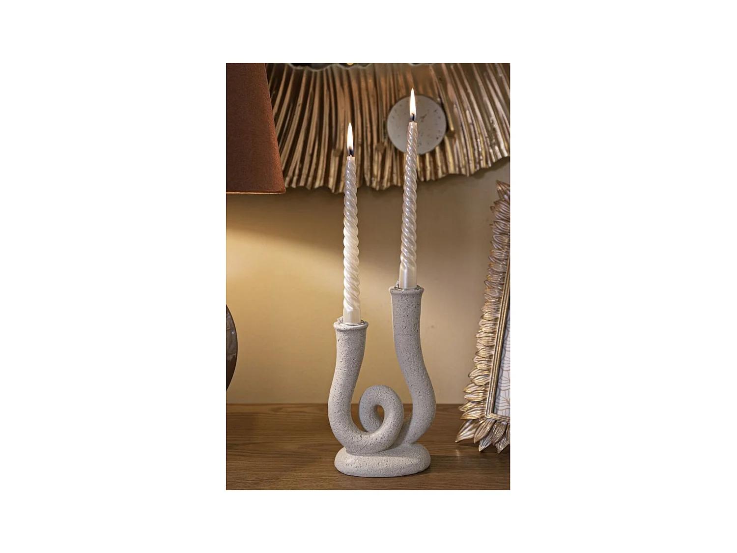 Bougeoir MF746, Beige, 12x7x20 cm, Seven Design