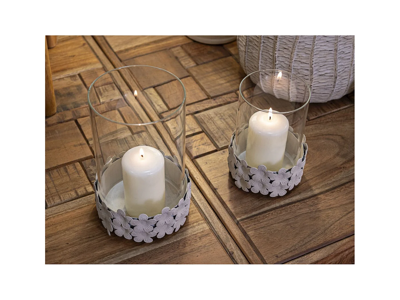 Bougeoir MF749, Beige, 12x12x16 cm, Epikasa