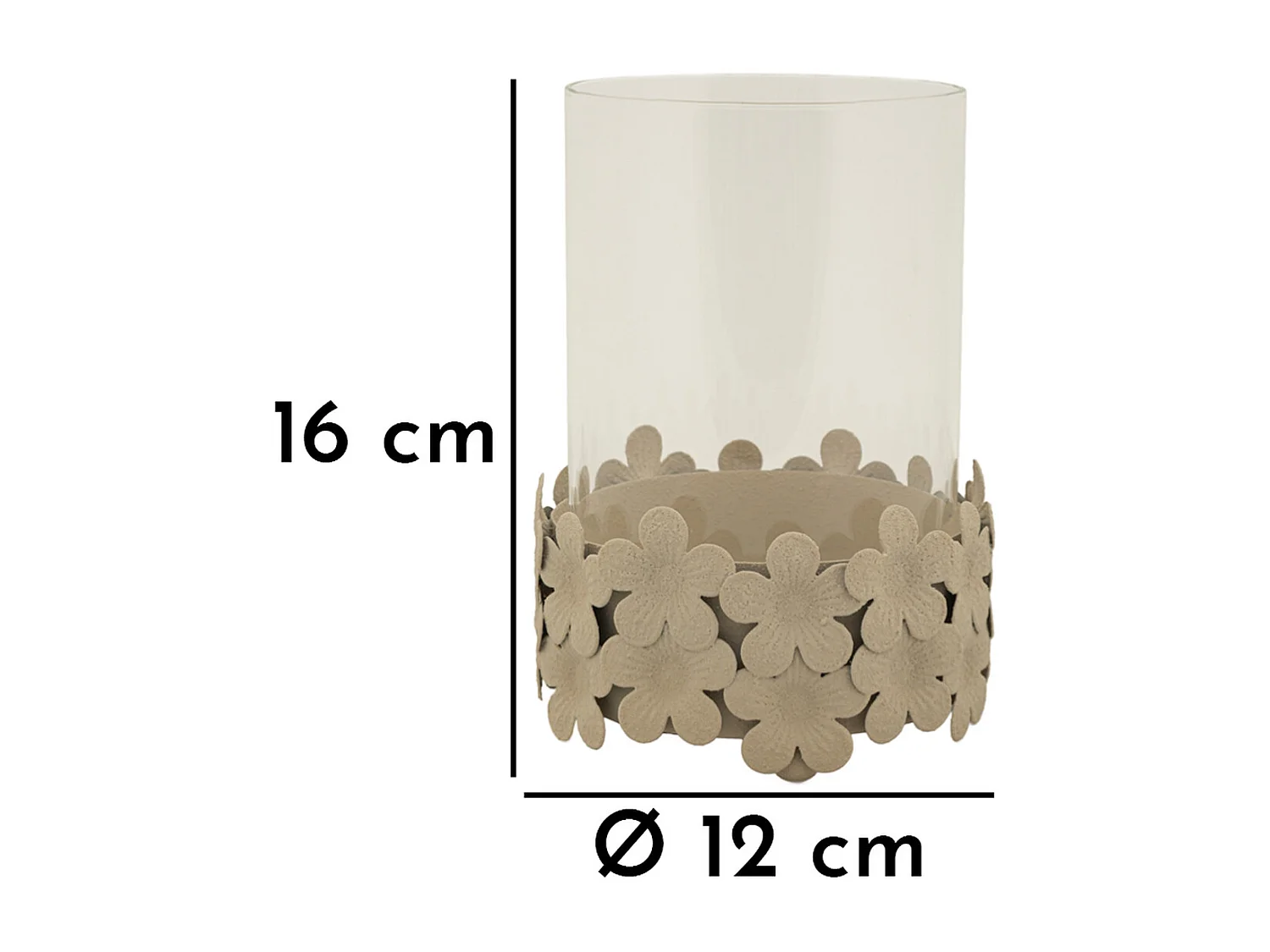 Bougeoir MF749, Beige, 12x12x16 cm, Epikasa