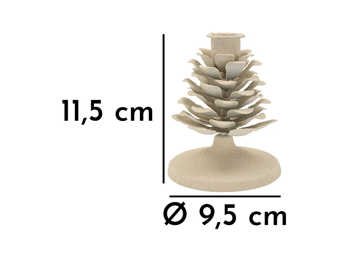 Bougeoir MF748, Beige, 9,5x9,5x11,5 cm, Seven Design