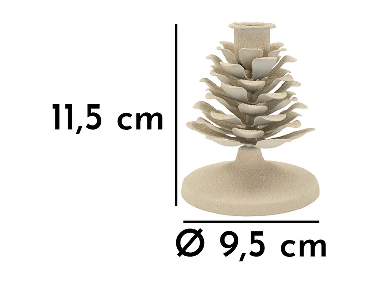 Świecznik MF748, Beżowy, 9,5x9,5x11,5 cm, Seven Design