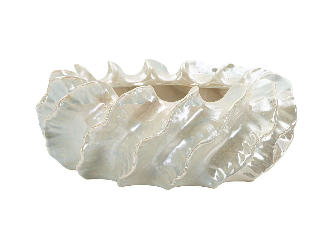 Vase Décoratif MF826, Blanc, 43x43x16 cm, Seven Design