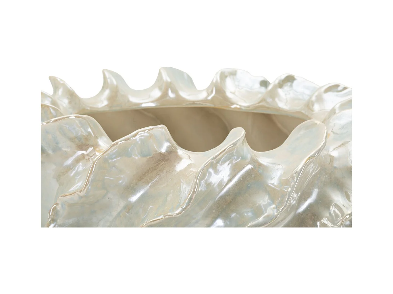 Vase Décoratif MF826, Blanc, 43x43x16 cm, Seven Design