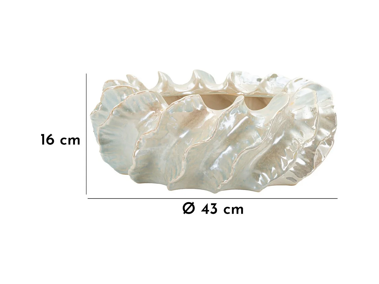 Vase Décoratif MF826, Blanc, 43x43x16 cm, Seven Design