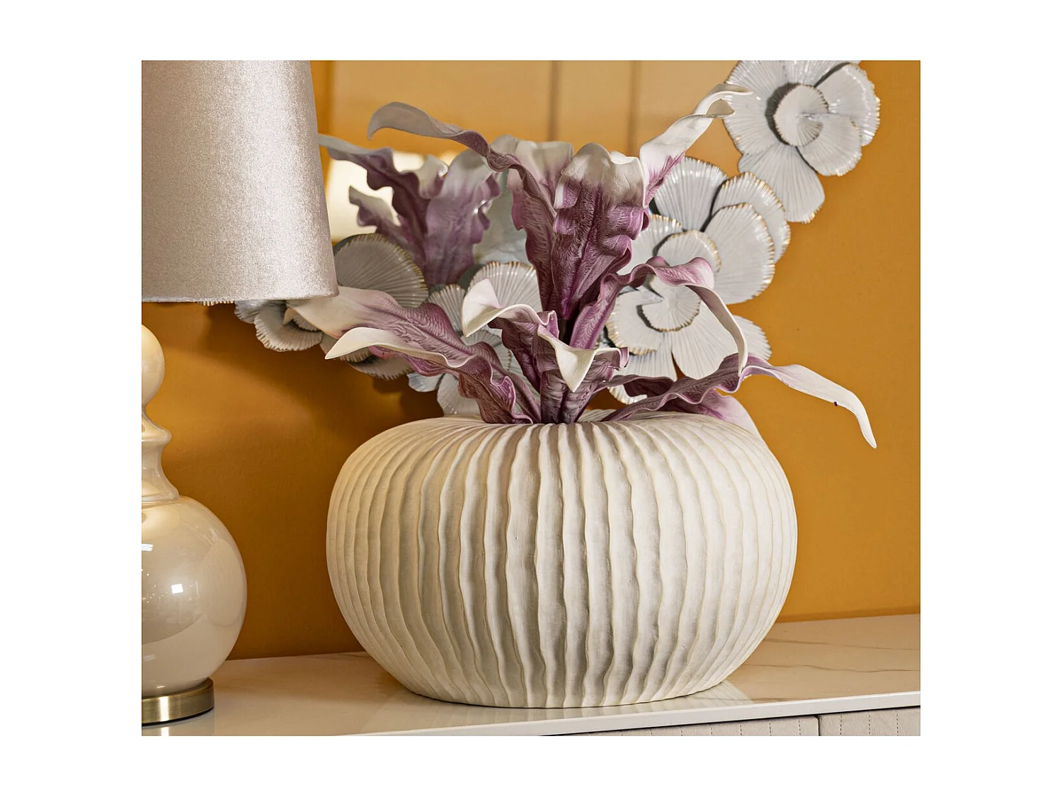 Vase Décoratif MF817, Beige, 40x40x23 cm, Epikasa