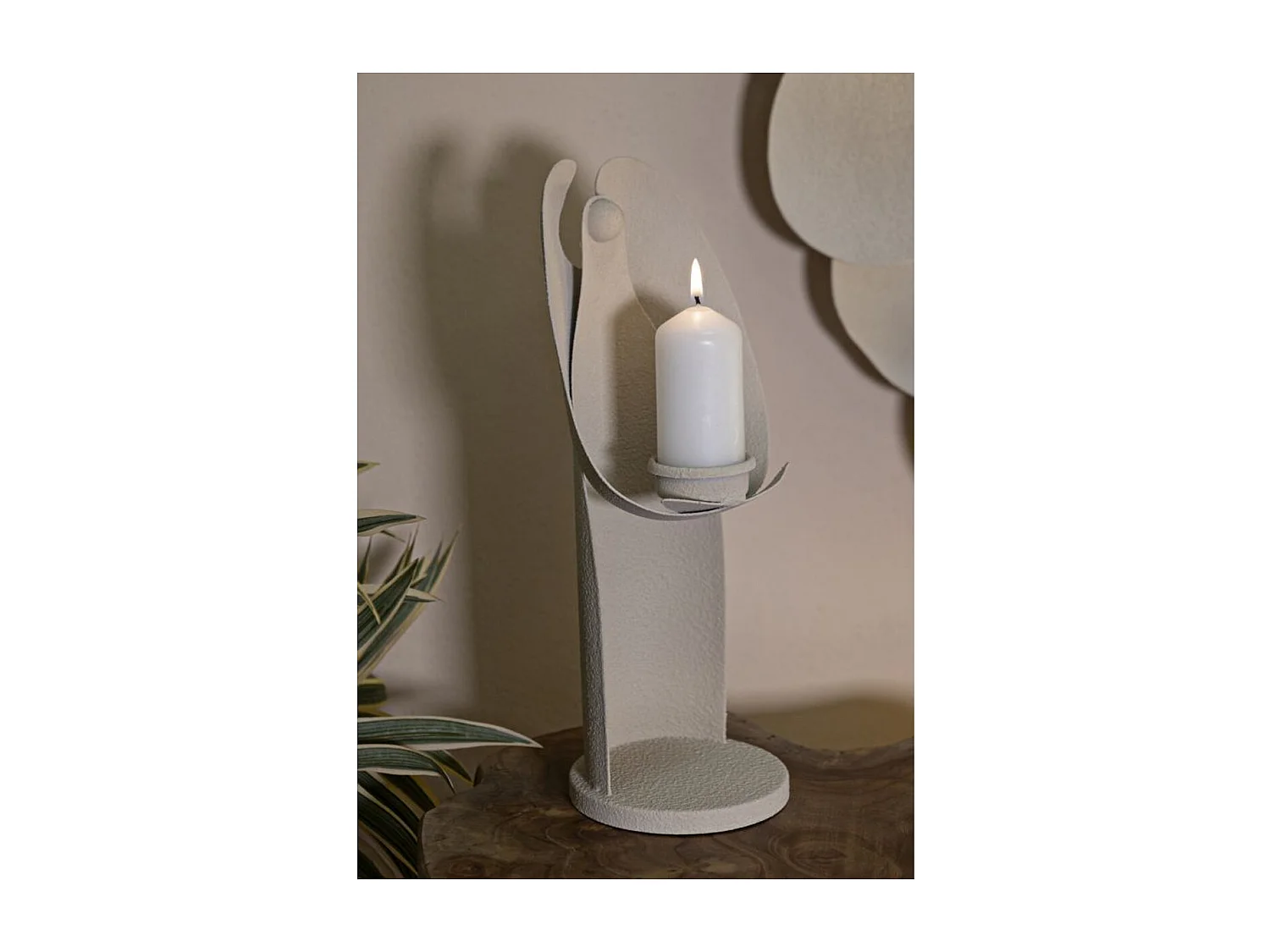 Portacandela MF747, Beige, 12,5x10x30 cm, Seven Design
