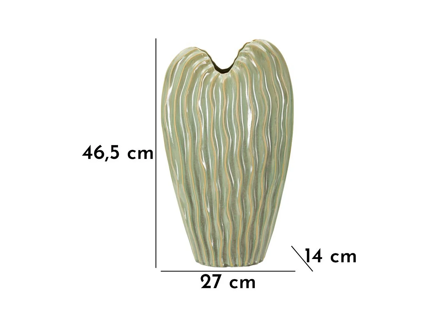 Vase Décoratif MF822, Vert, 27x14x46,5 cm, Seven Design