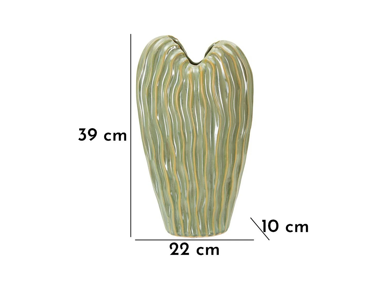 Vase Décoratif MF840, Vert, 22x10x39 cm, Seven Design