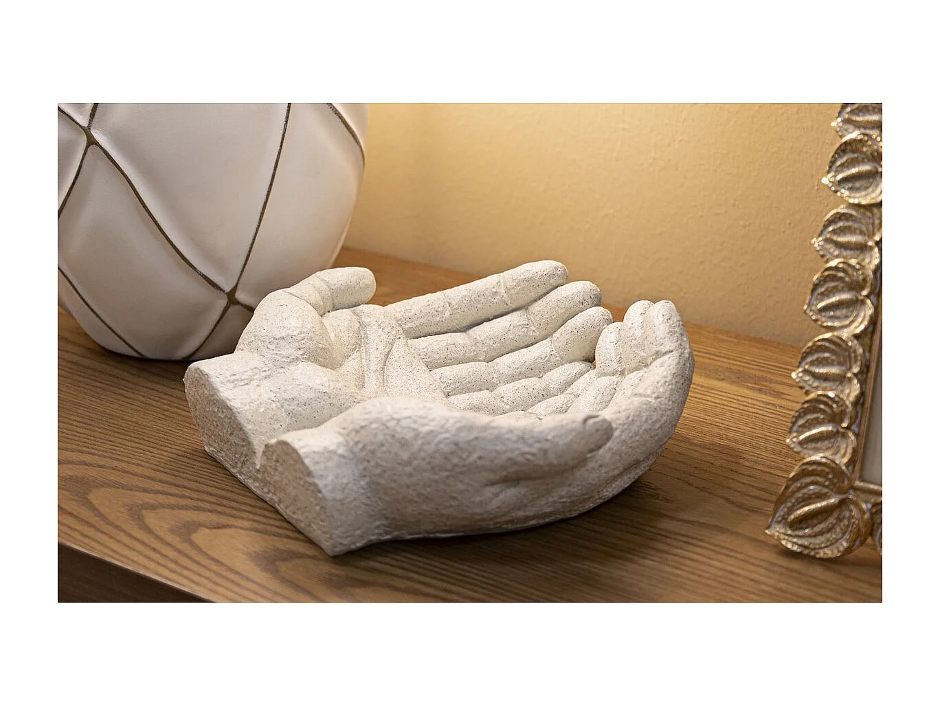 Plateau Mains, Beige, 22,7x20x7,3 cm, Seven Design