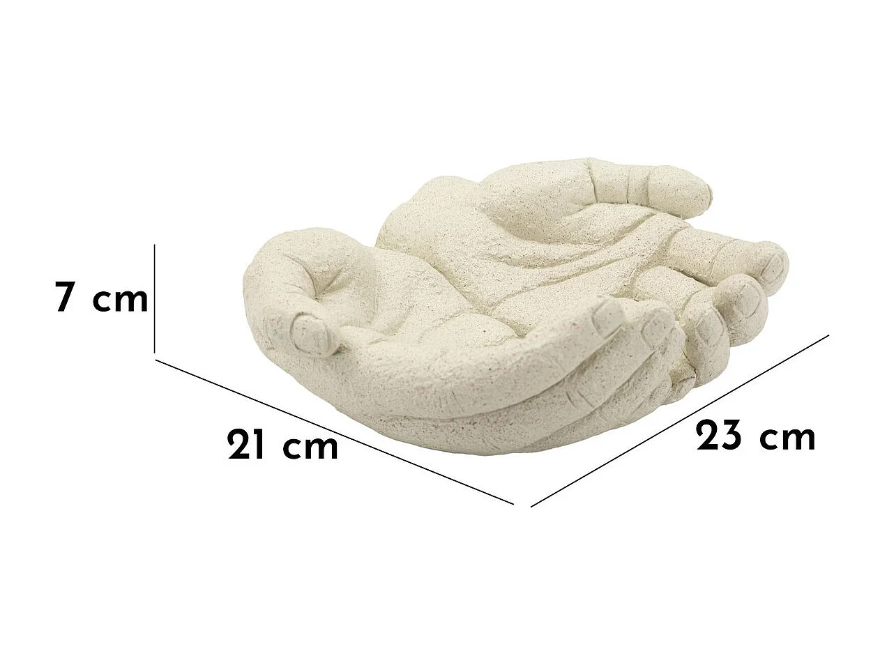 Plateau Mains, Beige, 22,7x20x7,3 cm, Seven Design