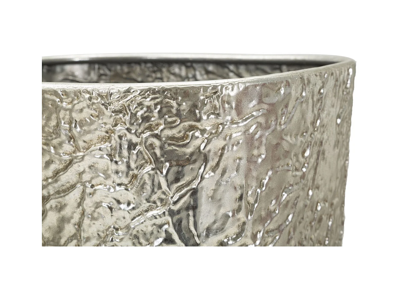 Lot de 3 Pots Décoratifs MF774, Argent, 41x41x80,5 cm, Seven Design