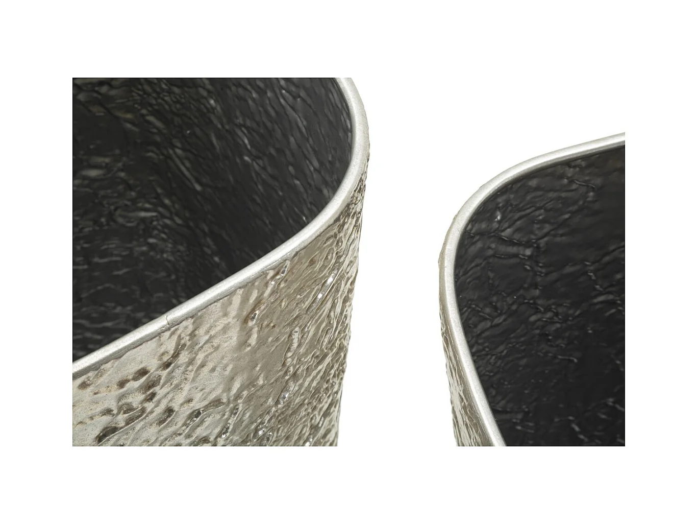 Lot de 3 Pots Décoratifs MF774, Argent, 41x41x80,5 cm, Seven Design