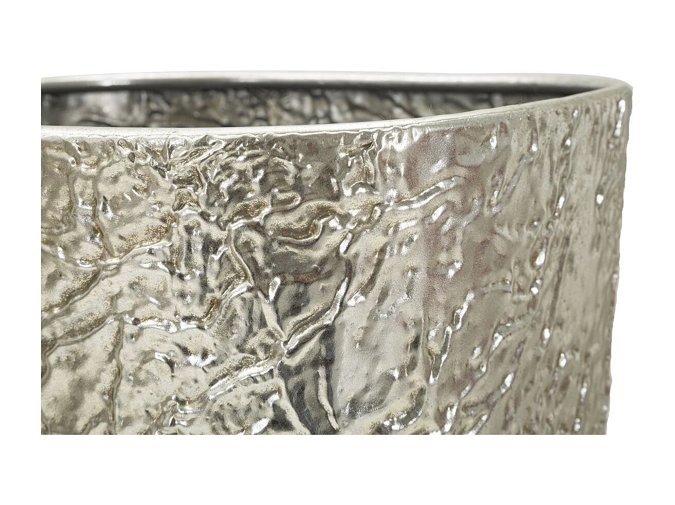 Set van 3 Decoratieve Potten MF774, Zilver, 41x41x80,5 cm, Seven Design