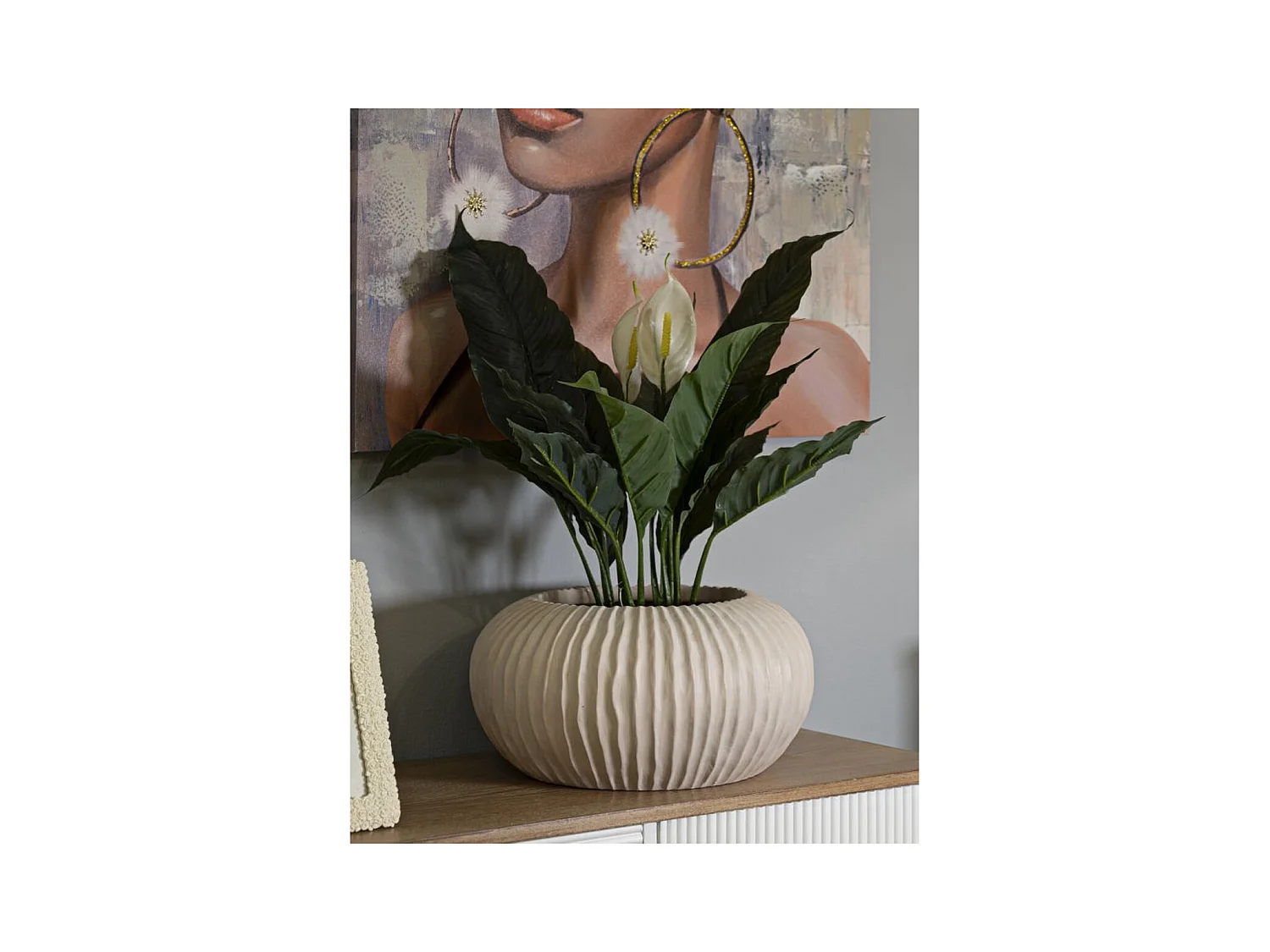 Vase Décoratif MF829, Beige, 35x35x18 cm, Seven Design
