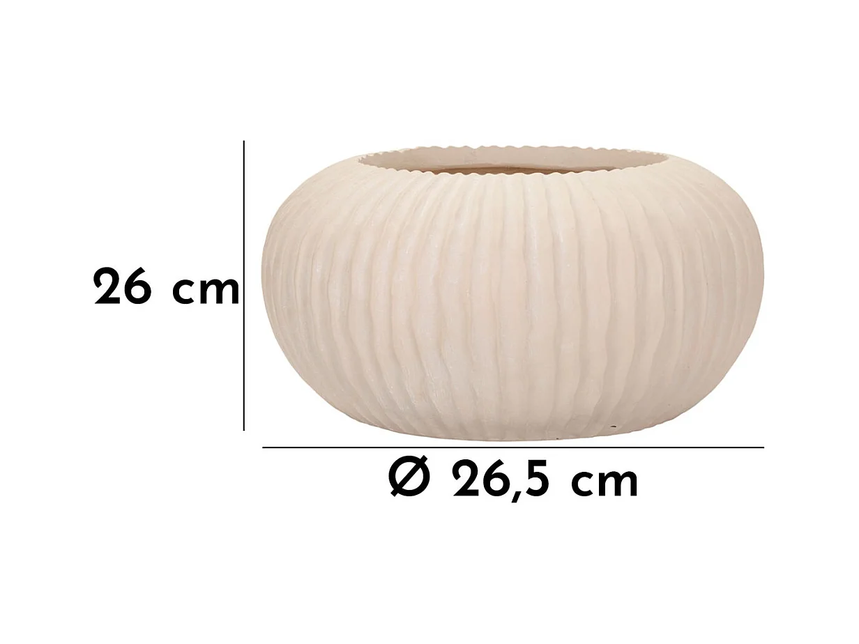 Vase Décoratif MF829, Beige, 35x35x18 cm, Seven Design