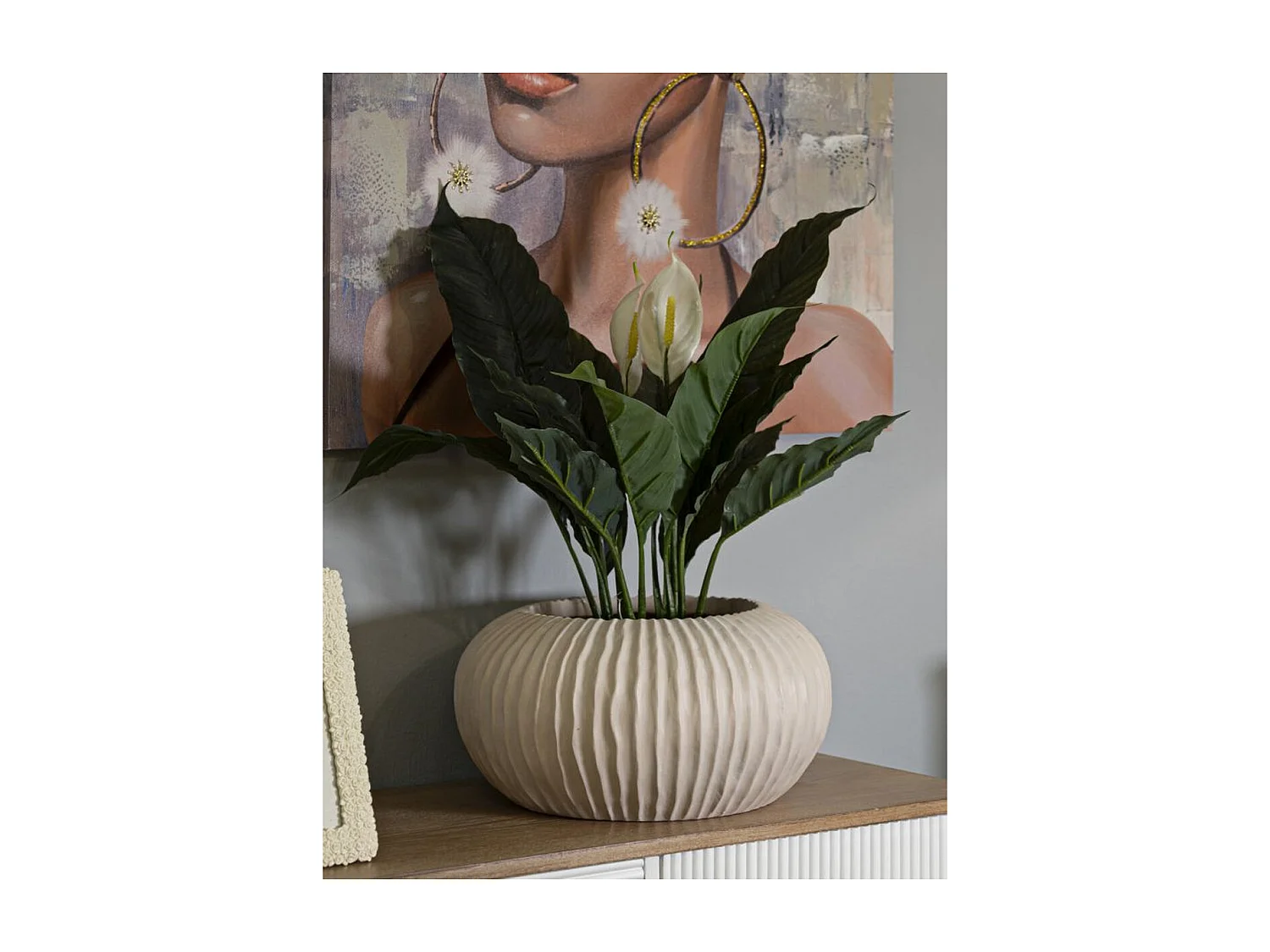 Wazon Dekoracyjny MF829, Beżowy, 35x35x18 cm, Seven Design