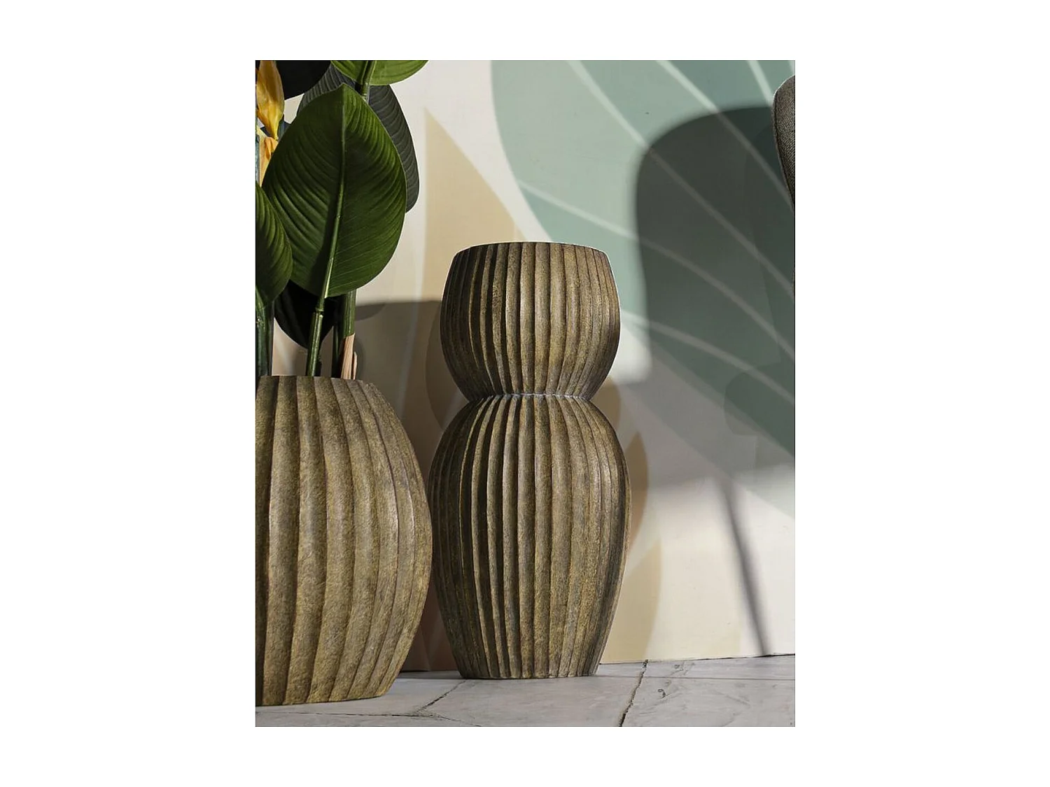 Vase Décoratif MF825, Vert, 25x25x52,5 cm, Seven Design