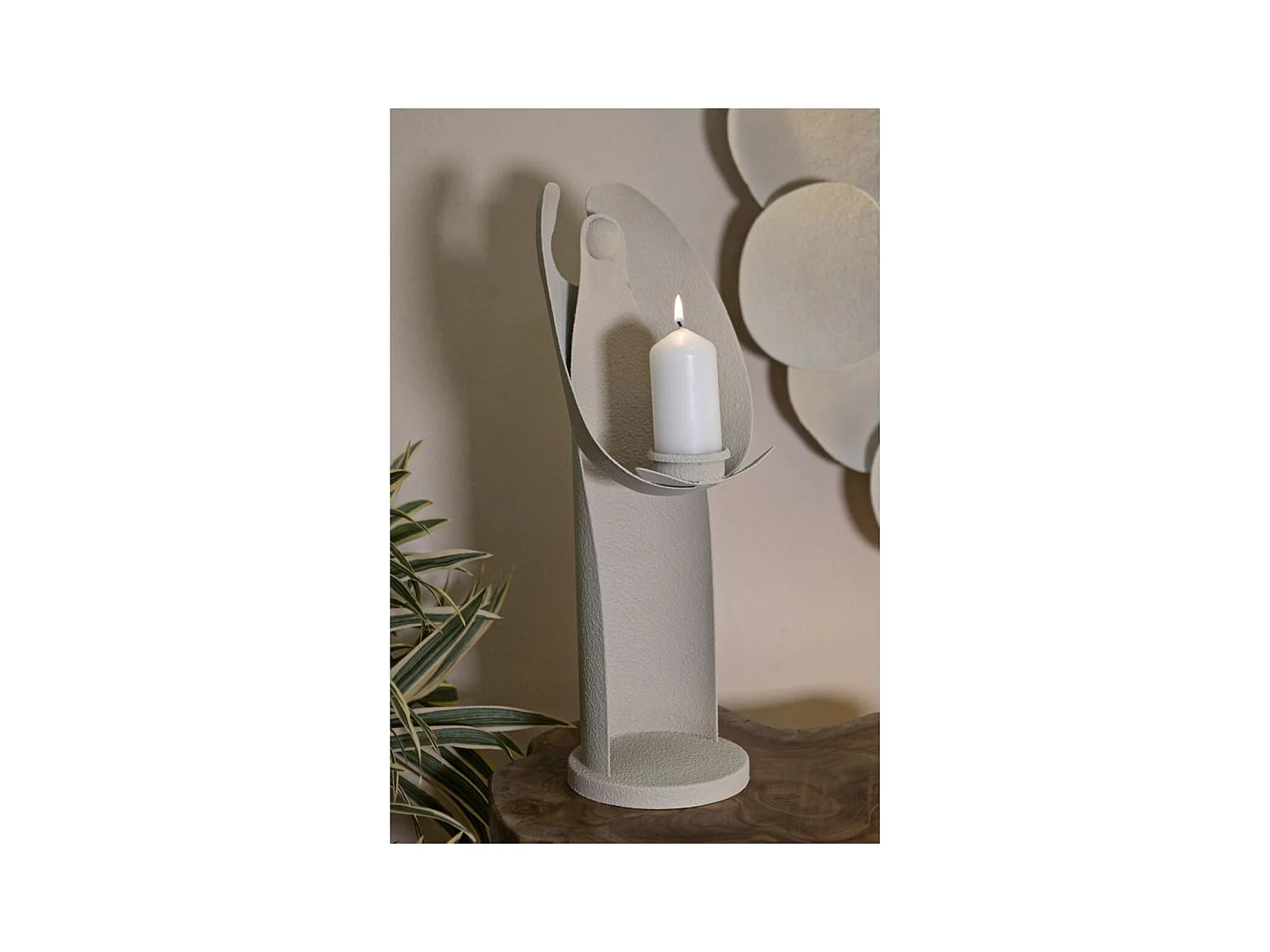 Bougeoir MF743, Beige, 13x11,5x37,5 cm, Seven Design